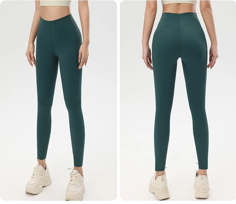 Hoch taillierte Bauchkontrolle und Gesäßstraffung, Yogahose, rote lange Yoga-Hose zum Tragen im Freien beim Training, eng anliegend – Detail 15