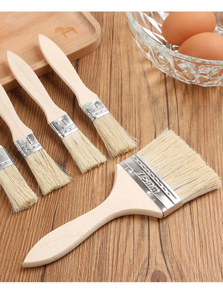 Wooden Handle Brush Kitchen Pancake Brush Edible Baking at Home High  Temperature Resistant Oil Brush Lint-Free Barbecue Brush