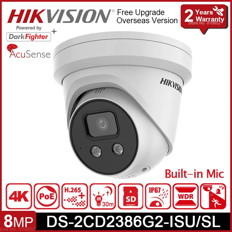 Hikvision 2 x Hikvision DS-2CD2346G1-I/SL 4MP 2.8mm Strobe Speaker Alarm POE display model 