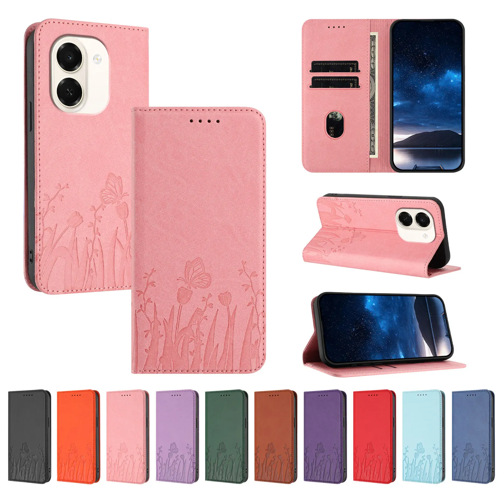 Magnetic Wallet Flip Leather Phone Case Back Cover