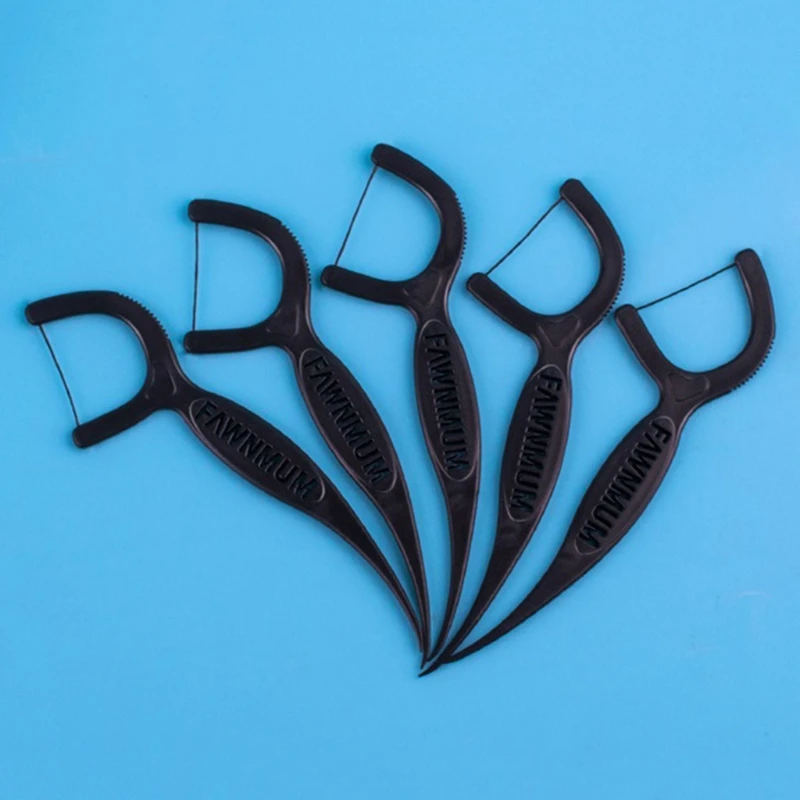 Description Picture 5 of item50pcs Dental Floss Flosser Picks Toothpicks with Thread Teeth Stick Tooth Cleaning Interdental Brush Oral Hygiene Care Tool