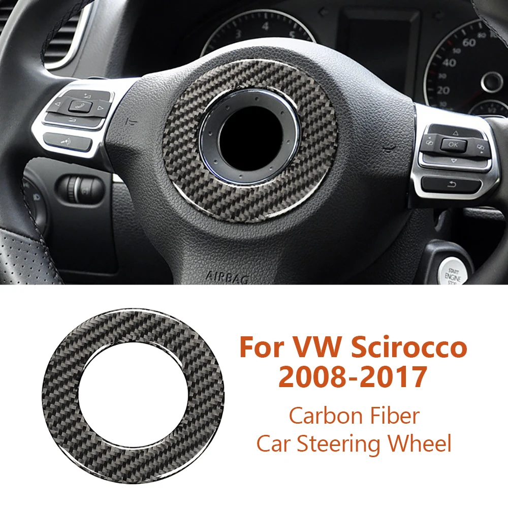 

For Volkswagen VW Scirocco 2008-2017 Carbon Fiber Car Steering Wheel Logo Decorative Stickers Auto Interior Modify Accesorios