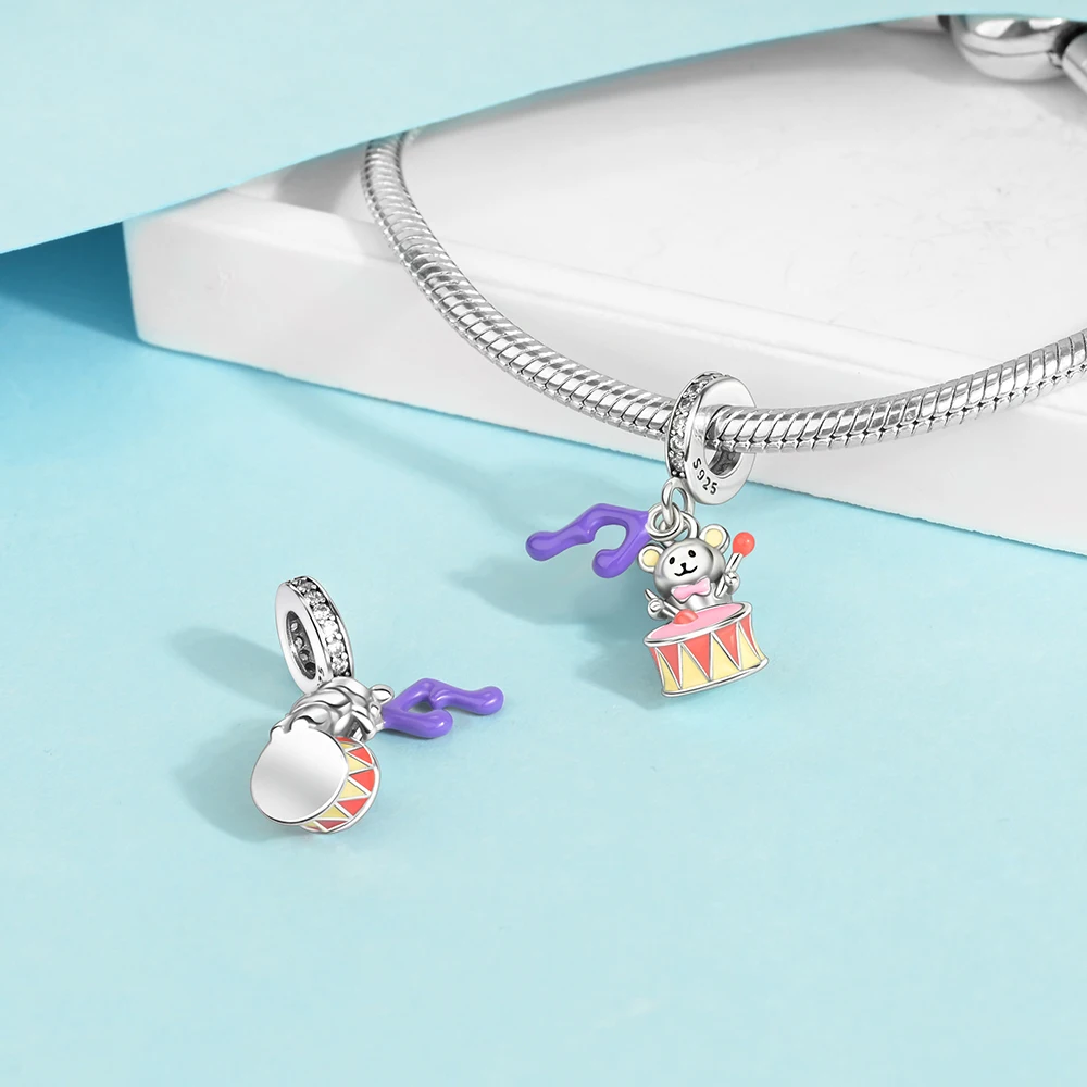 DIY 925 Sterling Silver Charm Bead - Cartoon Blue Clown Dangle For Bracelets & Necklaces - View #7