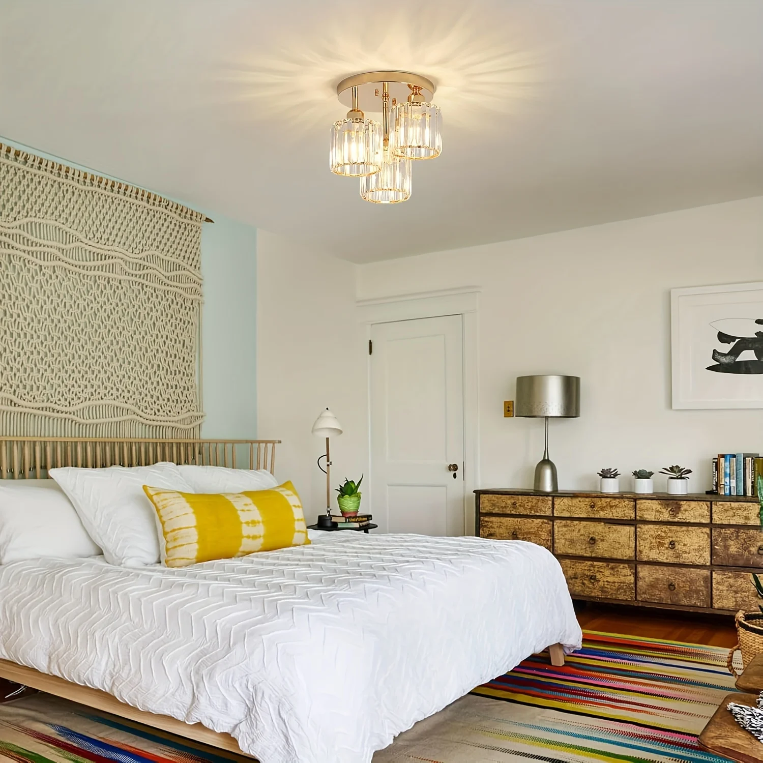 Gold Crystal 3-Light Chandelier 3