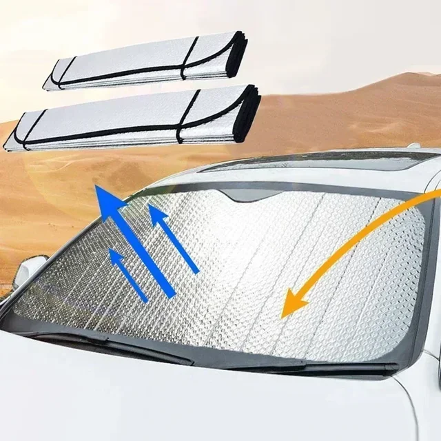 Universal Windshield Sunshades Foldable Car Front Window Sunshade Snow Ice Protection Cover Winter Summer Windshield Shield 3