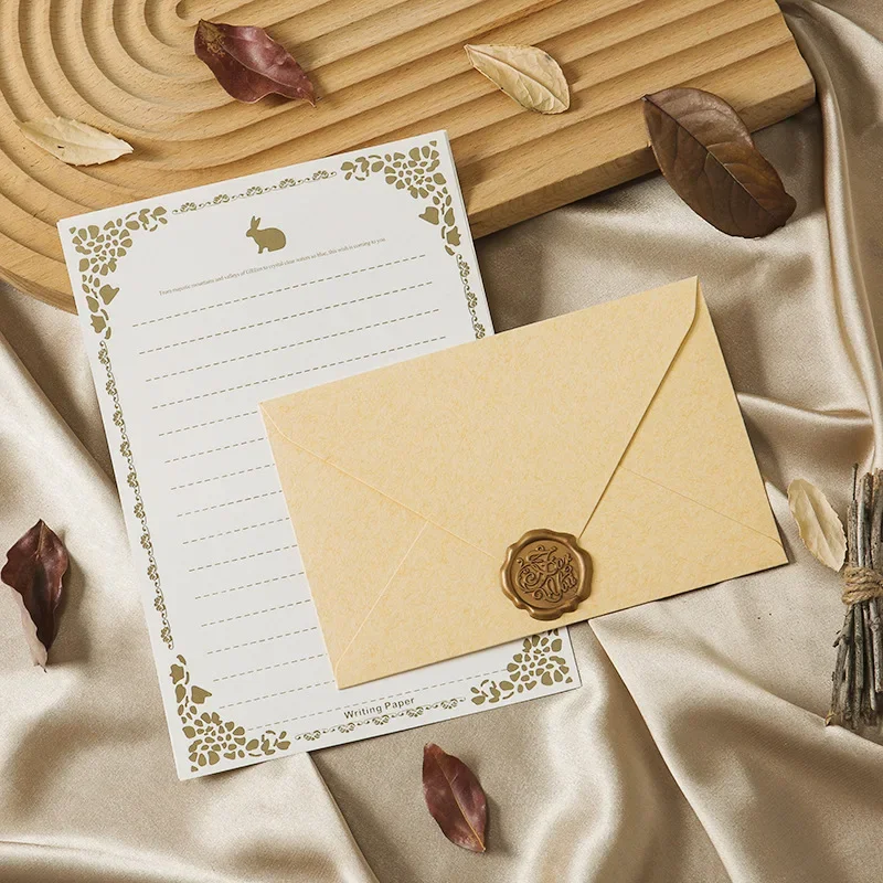 5pcs Solid Thick Envelopes Set Retro Handwritten Love Letter Pads Exquisite Wedding Party Supplies Korean Stationery Gift Bags
