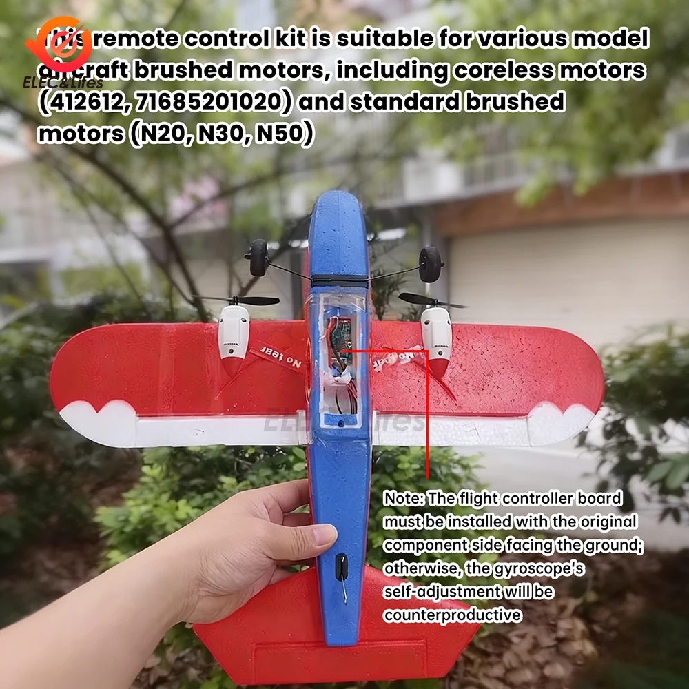 Détail du récepteur et du microcontrôleur sur le kit contrôleur de vol RC 2.4GHz 4A pour planeur DIY
