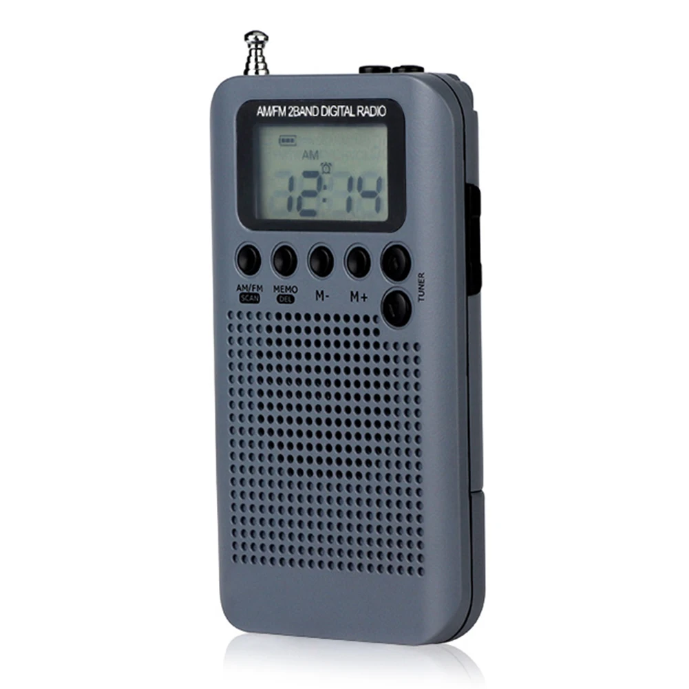 디지털 디스플레이 포켓 라디오 AM FM 라디오 HRD-104 휴대용 40mm 드라이버 스피커 포함 경량 휴대용 음악 장치