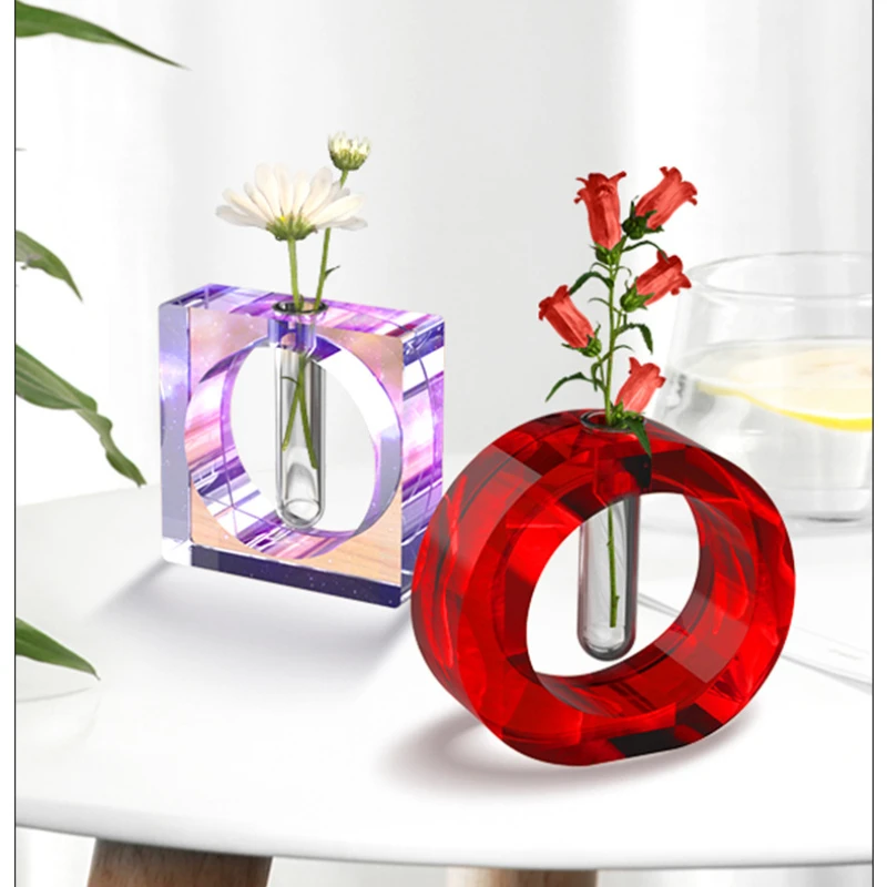 Plaster Tube Vase Mold Diy Crystal Epoxy Resin Hydroponic Plant