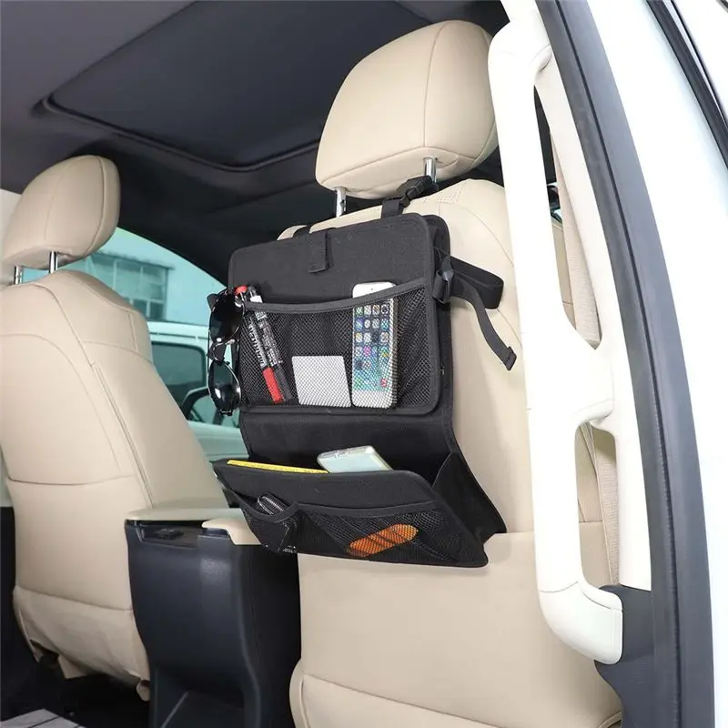 NEW-Toyota Sienna 2021 2022 2023 자동차 뒷좌석 주최자(접이식 테이블 트레이 홀더 포함) 주최자 여행용 액세서리