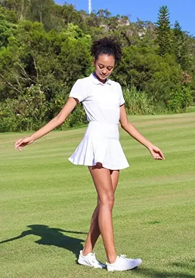 Women's New Naked Backing Anti-exposure Body-building Pleated Half-length Sports Tennis Skirt