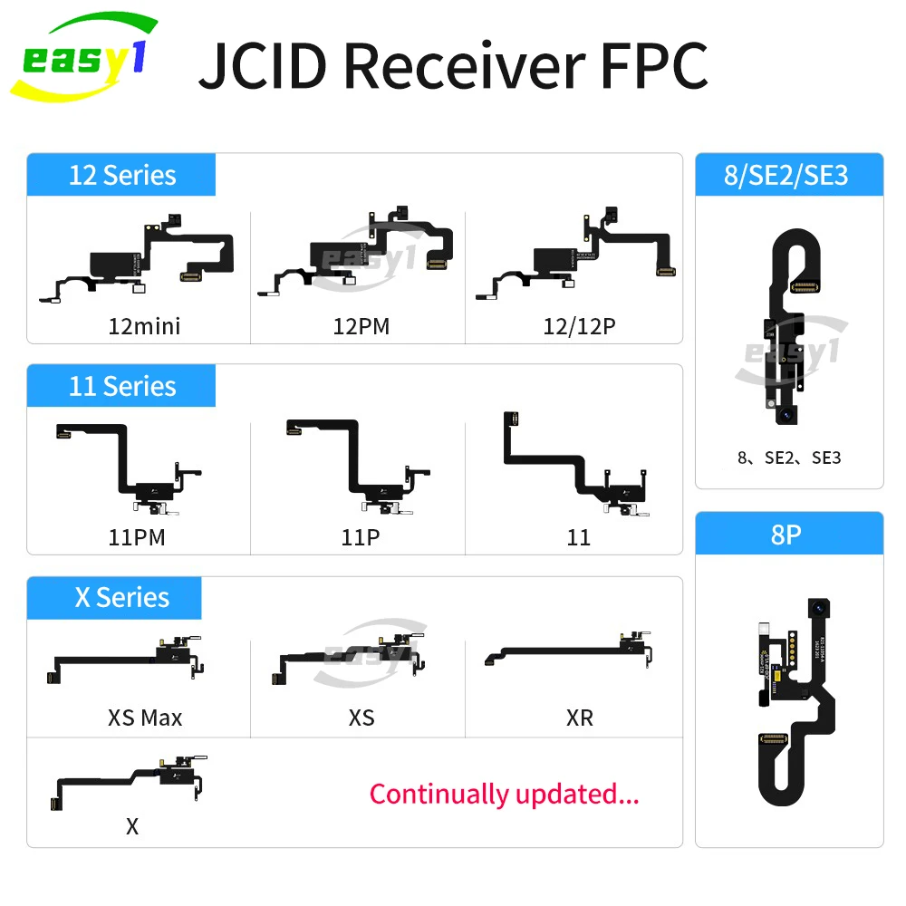 

JCID Receiver FPC JC Ear Earpiece flex Sensor Cable Without Speaker For iPhone X XS 12 11Pro 13 Face ID True Tone Repair