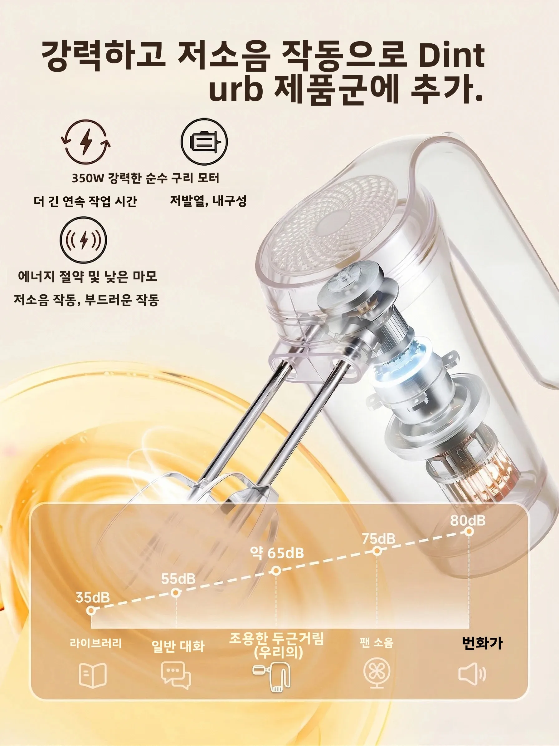 SUNATUR 3-in-1 전기 핸드 믹서 350W 계란 거품기 크림 위퍼 휴대용 주방 믹서(홈 베이킹용 보관 베이스 포함)