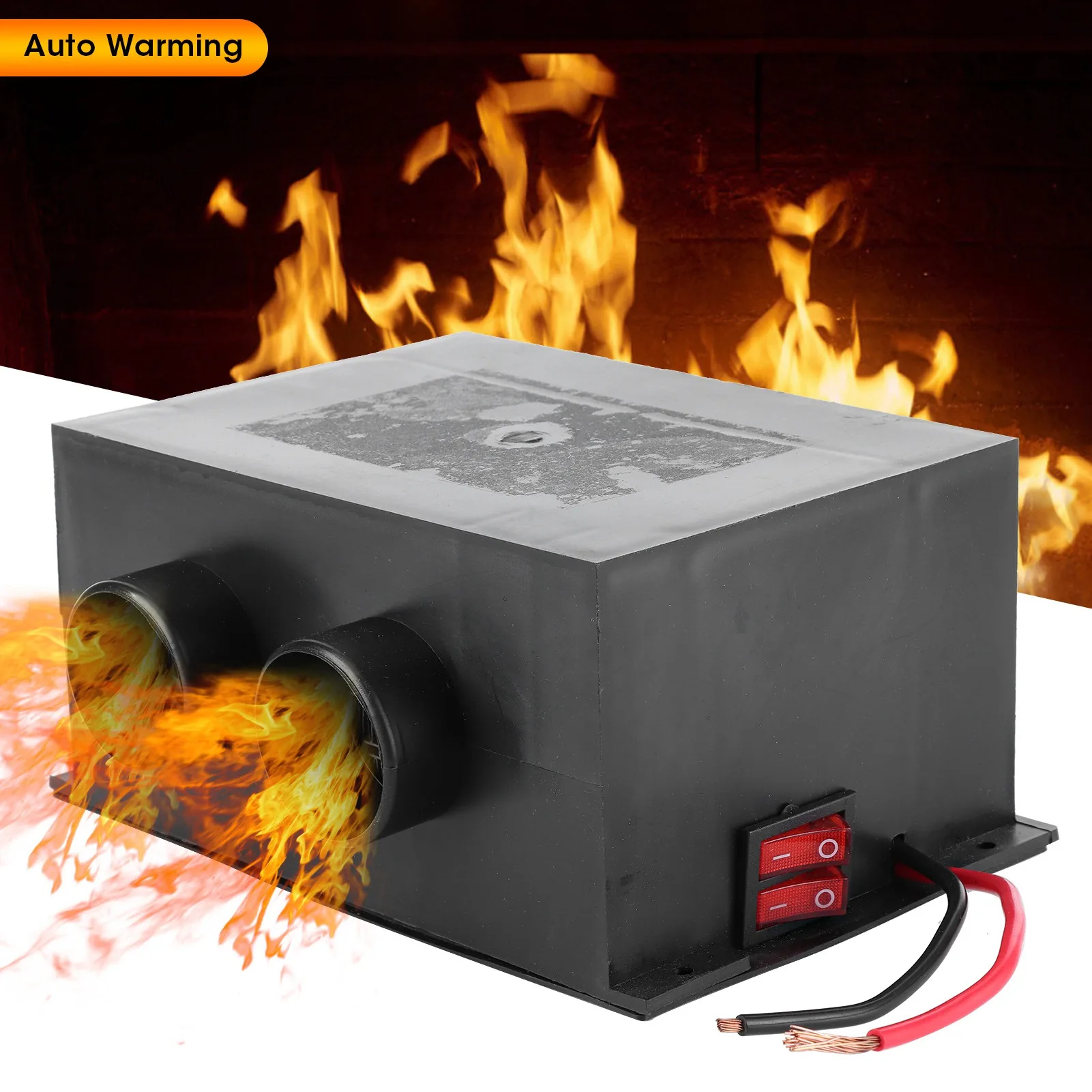 휴대용 겨울 고속 난방 온열기, 무소음 서리 제거, 범용 자동차 히터, 2 홀, 12V, 600W