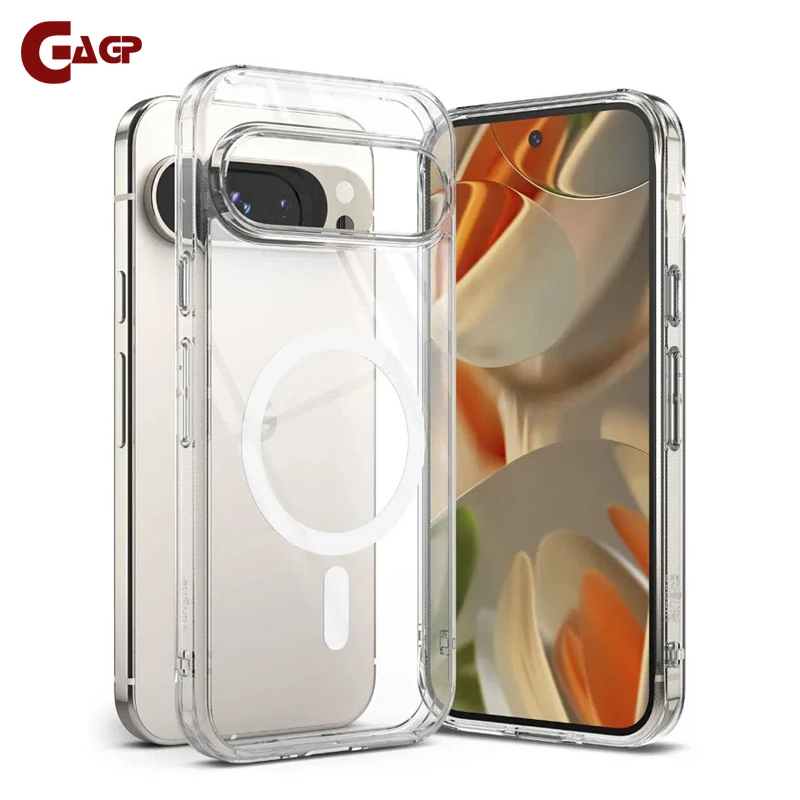 Clear Magnetic Phone Case with Wireless Charging and Shockproof Protection