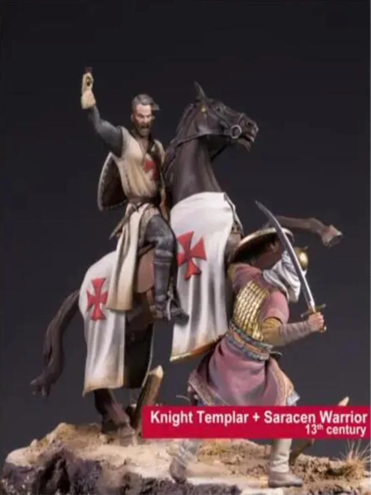 

New Unassembled 1/24 75mm KNIGHT TEMPLAR and SARACEN WARRIOR soldiers Resin Kit DIY Toys Unpainted resin model