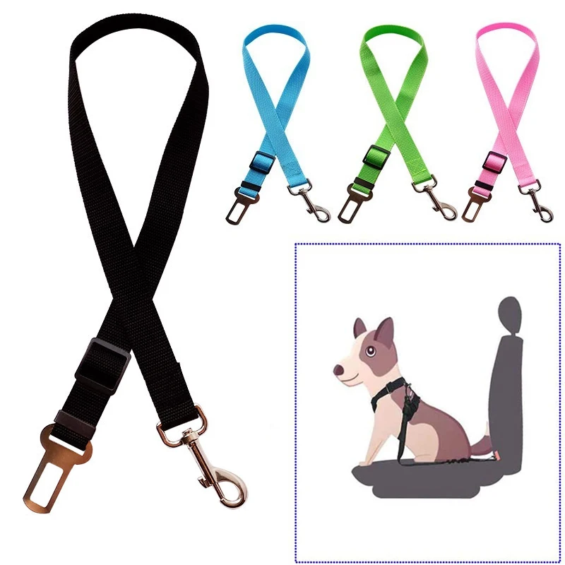 Dog Seat Belt Dog Harness Pet Harness Leash Pet Seat Belt Adjustable Pet Cat Dog Car Seat Belt Pet Seat Vehicle Dog Harness Lead Clip Safety Lever Traction Collars Dogs Accessoires