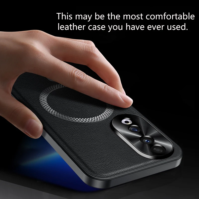 Magnetic Elegant Leather Wear-Resistant Non-Slip Grip Phone Case