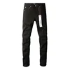 Purple Jeans American High Street Black Pleated Basic Model 2024 New Fashion Trend High Quality Jeans 2