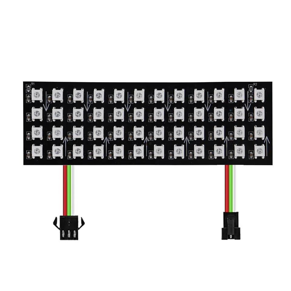 1-10Pcs WS2812B RGB Flexible 4X12 8X8 16x16 8x32 Pixel Led Panel Matrix Screen Module WS2812 Individually Addressable IC DC5V image 7