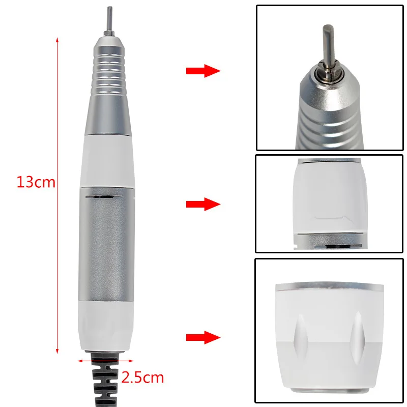 Electric Nail Drill 35000RPM Stainless Steel Nail Art Drill Pen Handle Professional Files Salon Tool 3 Color Choice