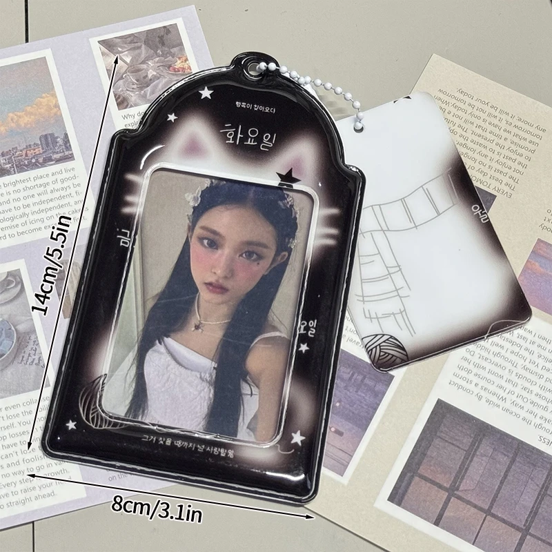 Kpop Idol Photocard Holder - Stylish Sleeve Cover Protector with Fashion Bag Charms