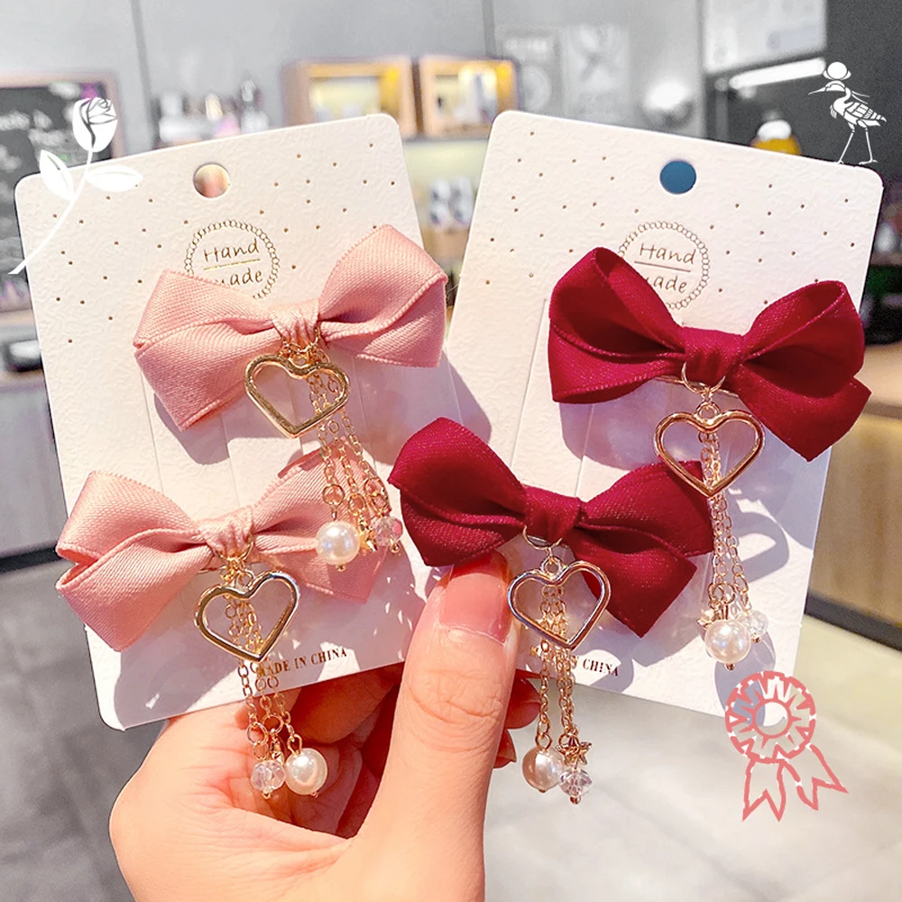 

Girls Ponytail Holder Women Hairgrips Pearl Duckbill Clips Bow Hair Clip Barrettes Headwear