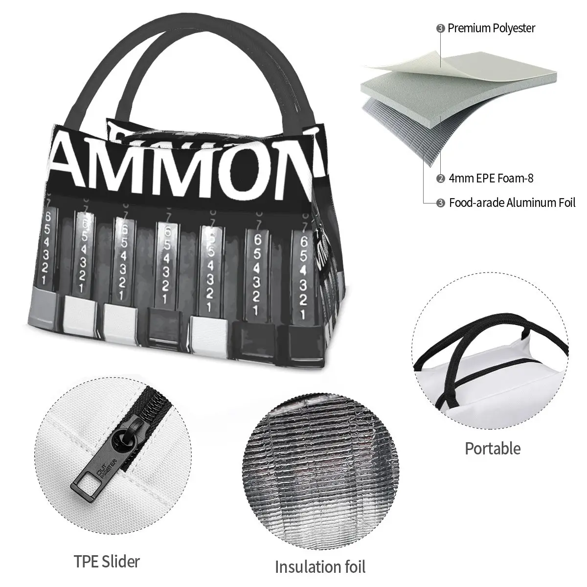 Hammond Organ Portable insulation bag for Cooler Thermal Food Office Pinic Container