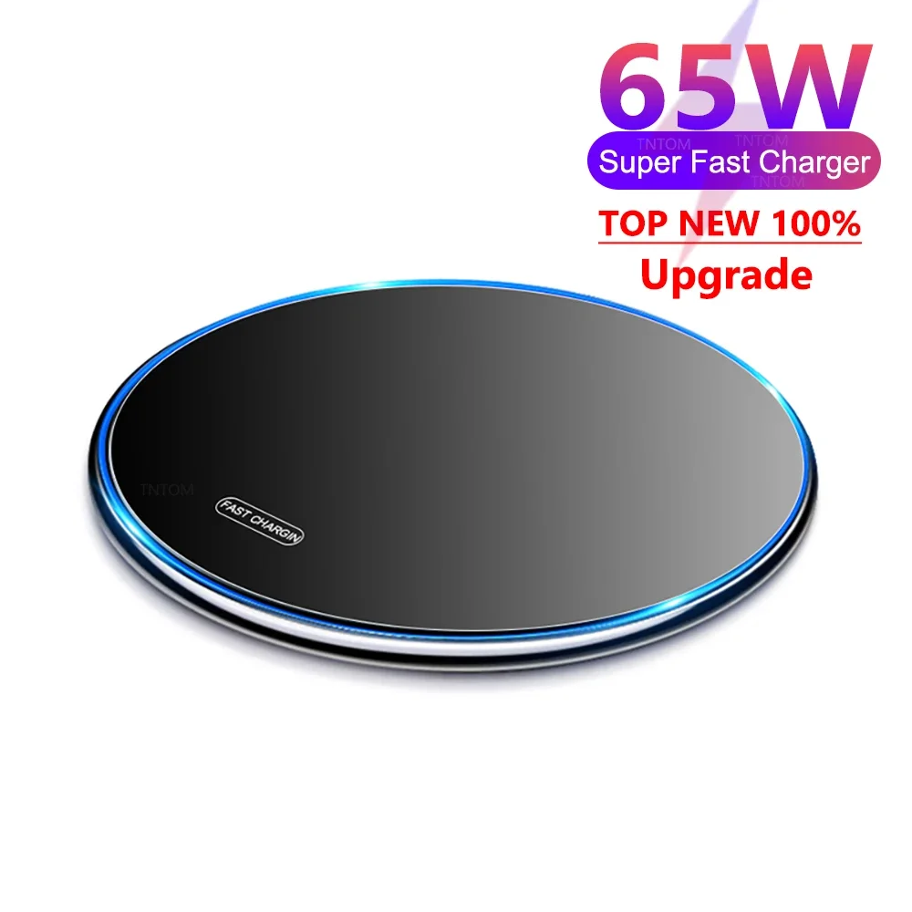 Беспроводное зарядное устройство 65 Вт для iPhone 15 14 13 12 11 Pro XS Max 8 Samsung S21 S20 S10 S22 S23