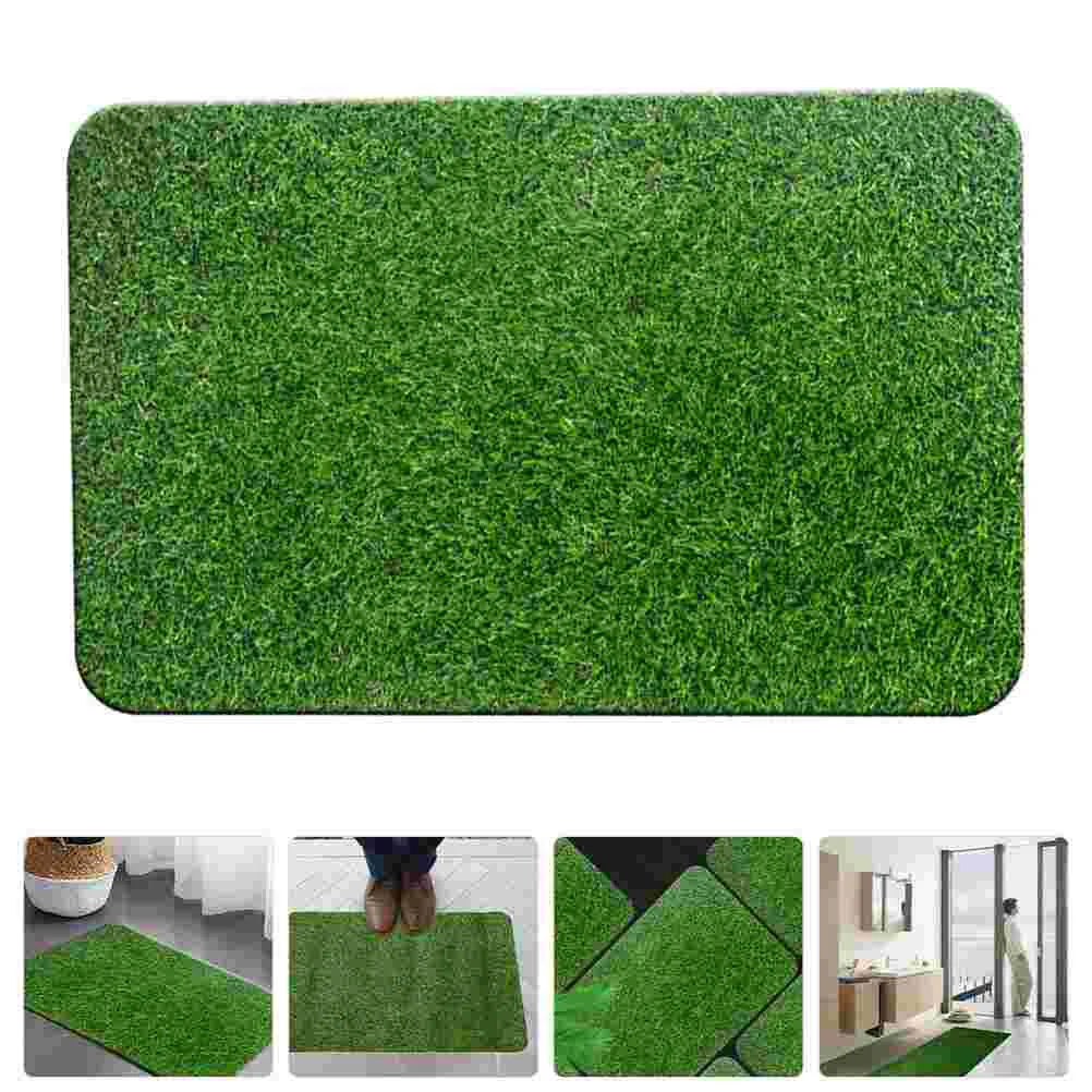 

Artificial Turf Door Mat Home Decoration Green Fake Grass Front Green Grass Carpet Outdoor Rug Mats Plastic Foot Welcome Mats