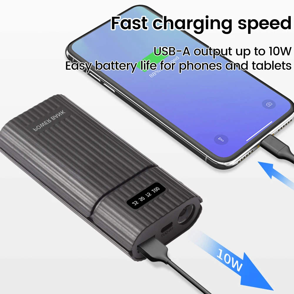 2/3-Port Input 18650/18700/20700/21700 Battery Charger Adapter Quick Charging Battery Charger Case DIY Power Bank Box for iPhone