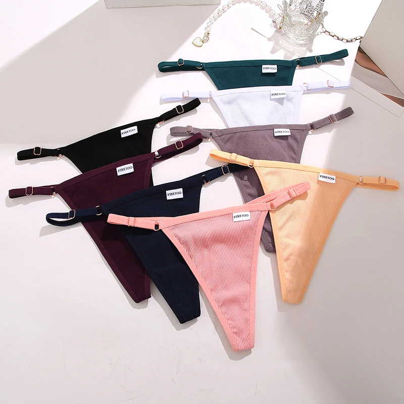 

Cotton Sexy G-string Thongs Adjustable Waist Women's Panties lingerie Solid Color Seamless Female Underpants Lingerie bragas