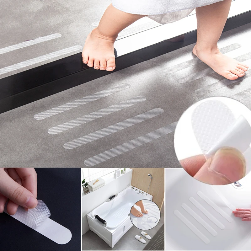 Anti Slip Stickers 12PCS Transparent Anti Slip Shower Stickers Bathtub Non Slip Strips
