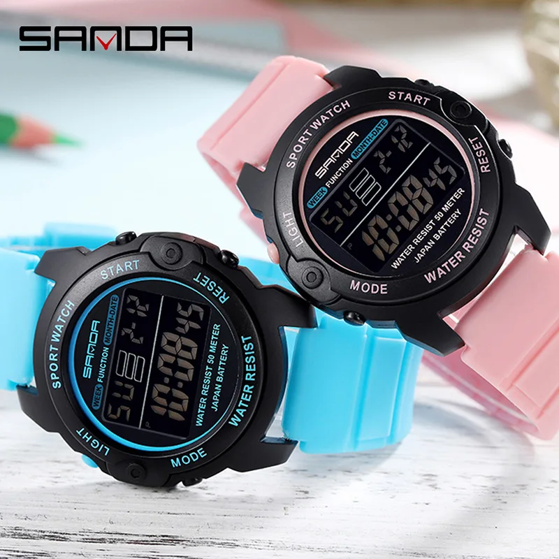 SANDA 6003 Sports Women Watches Fashion Casual Waterproof LED Digital Watch Female Wristwatches for Women Clock Relogio Feminino 3