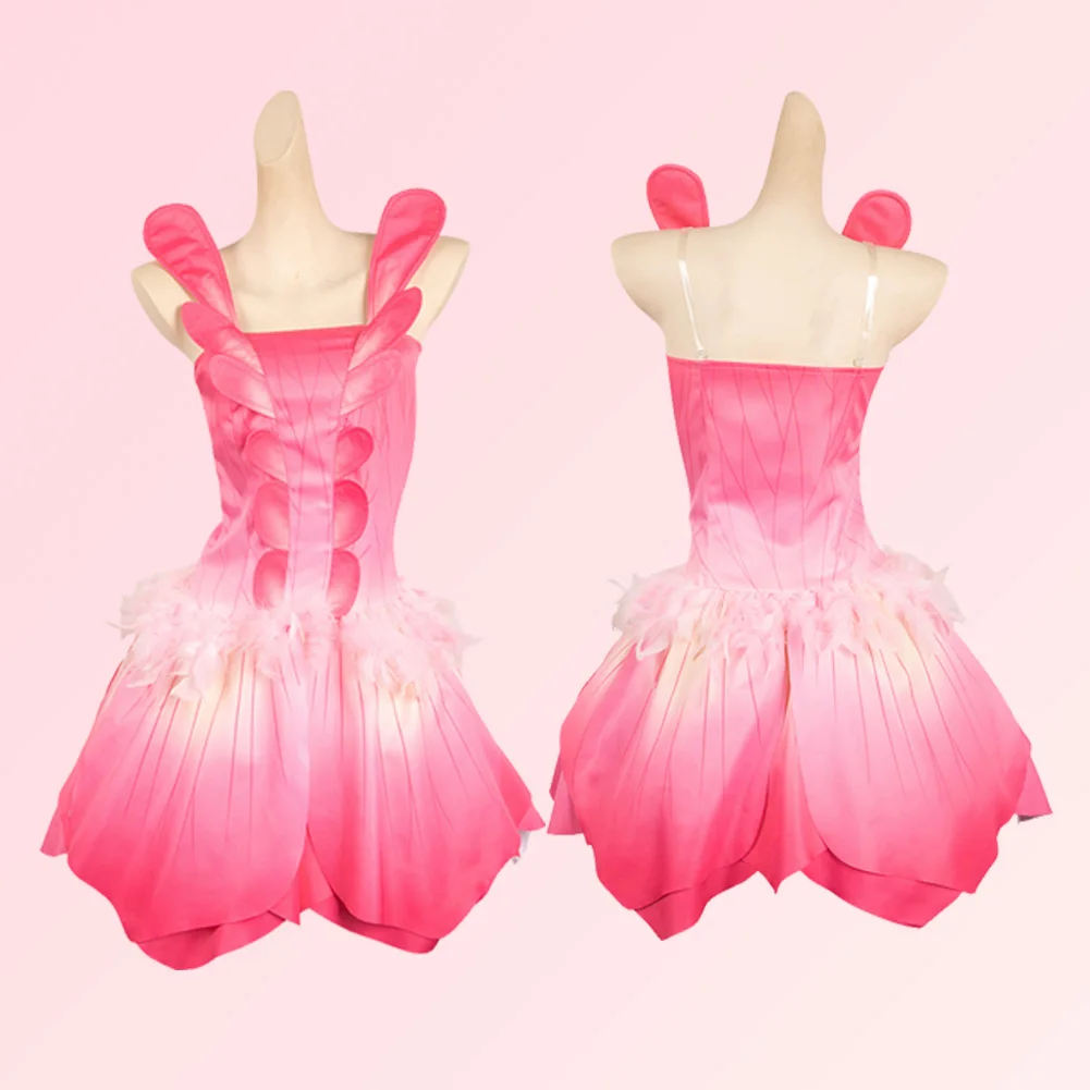 

Cartoon Barbei Costume Disguise Elina Cosplay Fantasy Pink Dress Adult Women Roleplay Fantasia Outfits Female Halloween Clothes
