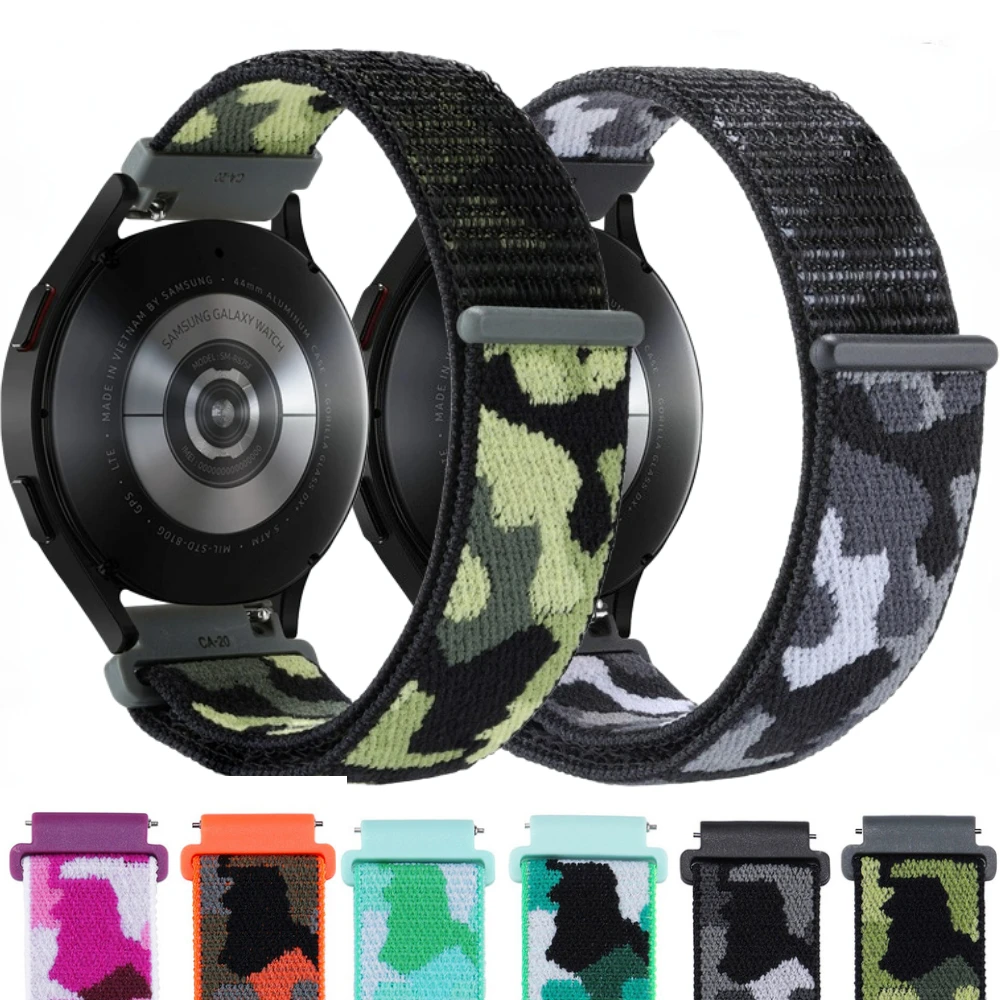 

22mm 20mm Nylon Strap for Samsung Watch 46mm 42mm/3/4/5/6/Classic Bracelet Loop Belt for Huawei Watch 4/GT-2-3-Pro/Amazfit GTR
