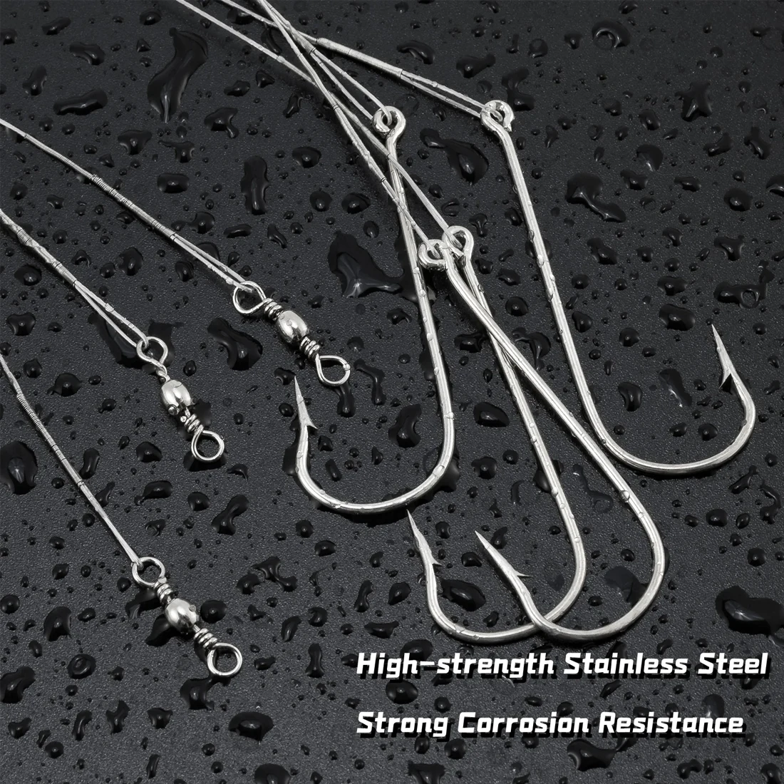 FishTrip 10m Fishing Leaders 5LB~50LB Stainless Steel Wire Fishing Leaders with 20pcs crimp sleeves Without Swivel 6