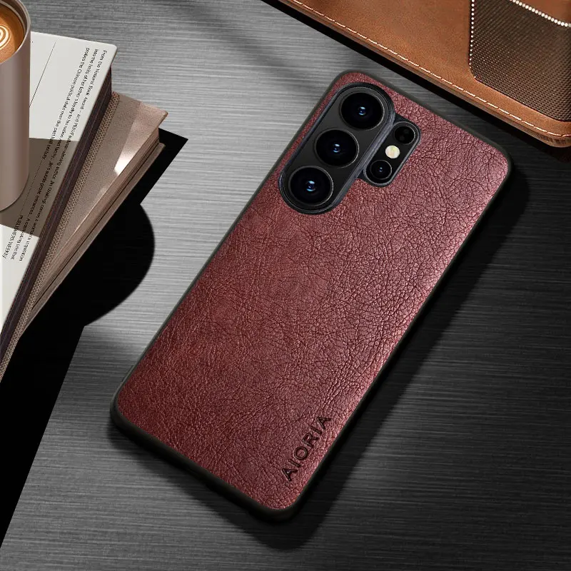 Stylish Classic Business Style Durable Premium PU Leather Phone Case Coque