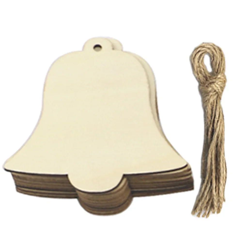 thumbnail image 1 of 10 piezas de adornos navideños de madera para hacer tú mismo, adornos colgantes para árbol de Navidad de madera sin terminar para manualidades de bricolaje, decoración para fiestas en el hogar, 1 of 5