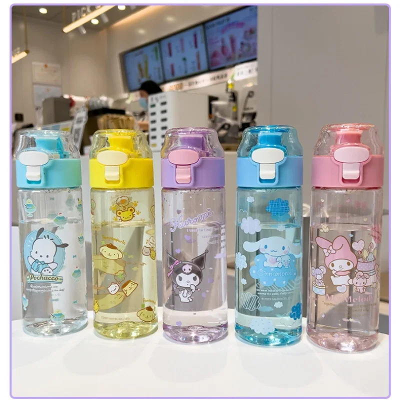 

Kawaii Sanrio Thermos Melody Kuromi Cinnamoroll Drinking Plastic Tritan Cup Promotional Business Gifts Christmas Gift for Kids
