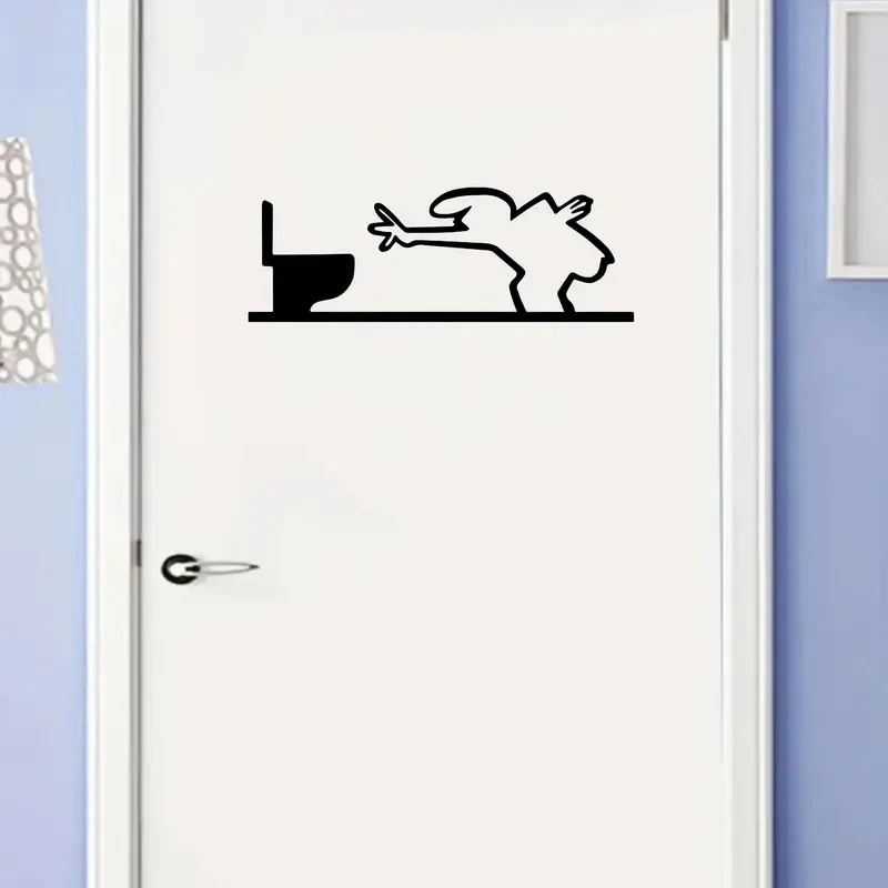 Creative Minimalist Line Art Car Sticker Bumper & Window Door Wall Decal With Cartoon Character Design Home Car Decoration