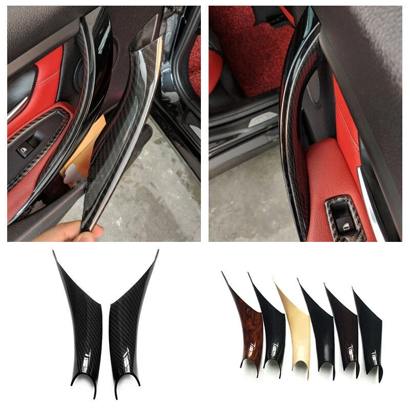 

1Pair Interior Door Pull Handle Inner Protective Cover Trim For BMW F30 F35 3 4 Series Carbon Interior Moulding Replacement Part