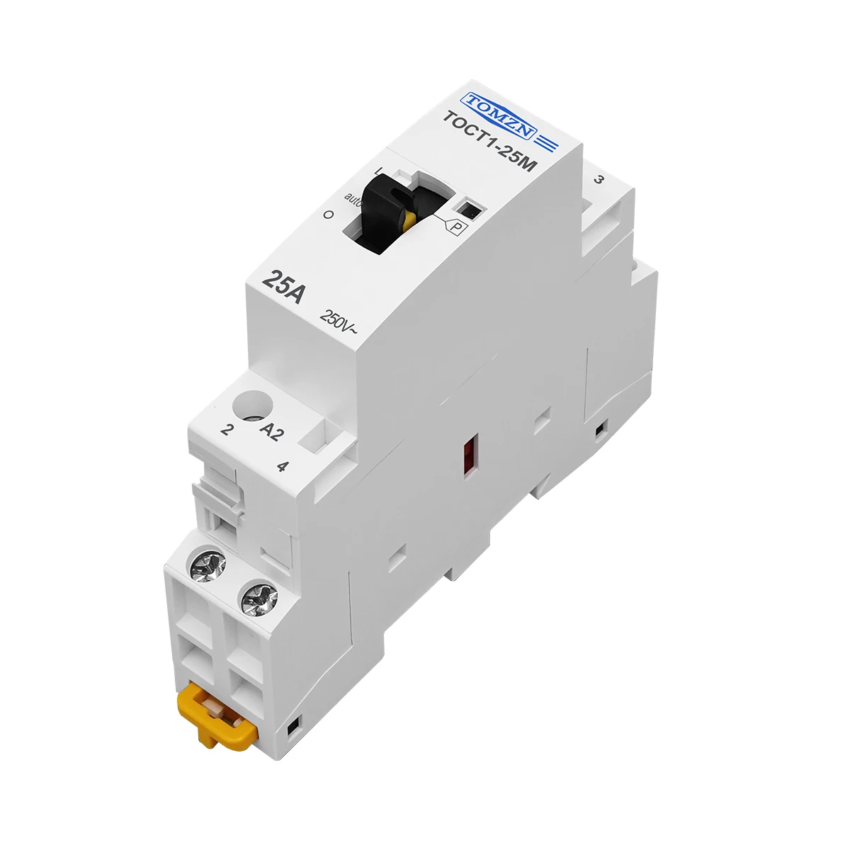 TOCT1 가정용 AC 모듈식 접촉기, 수동 제어 스위치, 2NO 또는 1NO 1NC 또는 2NC, 220V, 230V, 50 HZ, 60HZ Din 레일, 2P 25A