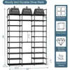 3 Row 10 Tier Large Shoe Rack Organizer for Closet Entryway, Metal Shoes Shelf Tall Vertical Stackable Shoe Stand 3