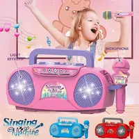 Kids Microphone Karaoke Machine Music Instrument Toys with Light Indoor Outdoor Travel Educational Toy Gift for Girl Boy Child 1