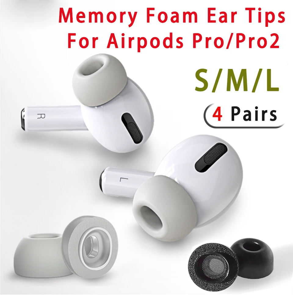 Embouts Mémoire De Forme Pour AirPods Pro 1 Et 2 - Confort, Isolation Et Ajustement Personnalisé - 4
