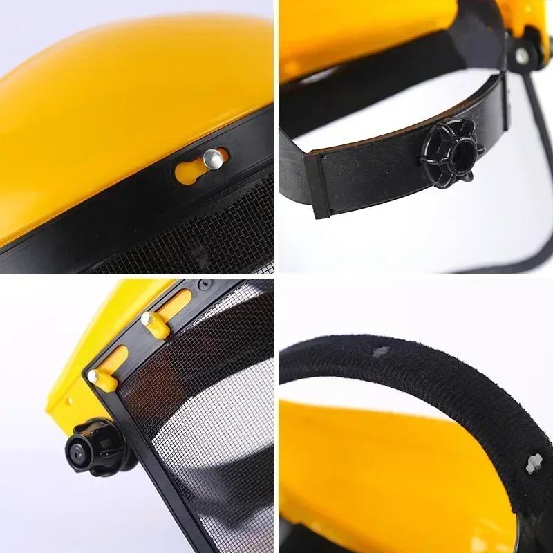 Stainless Steel Garden Grass Trimmer Safety Helmet Hat Full Face Mesh Splash Proof Face Screen Safety Protective Mask 1PCS face shield mask