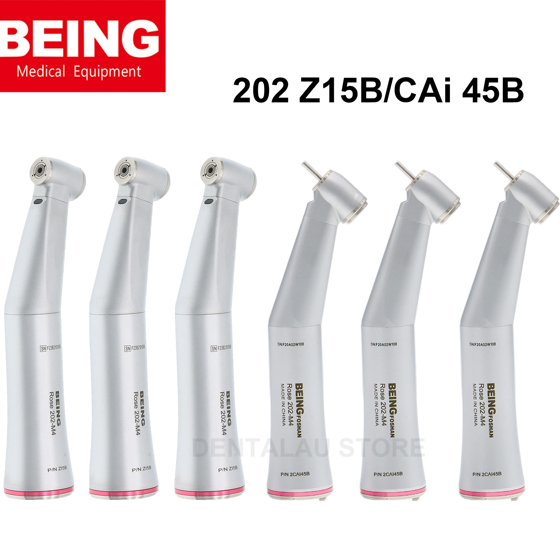 

202 Z15B/CAi45-B BEING Dental 1:5 increasing Fiber Optic Push button Handpiece fit FG Burs ISO E type Internal water system