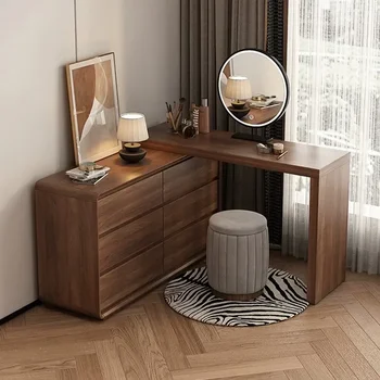 Organizzatore da scrivania Camera da letto Toeletta Specchio Comodino Tavolo da trucco moderno in legno Portaoggetti Vanitys nordici Para Maquillaje Mobili