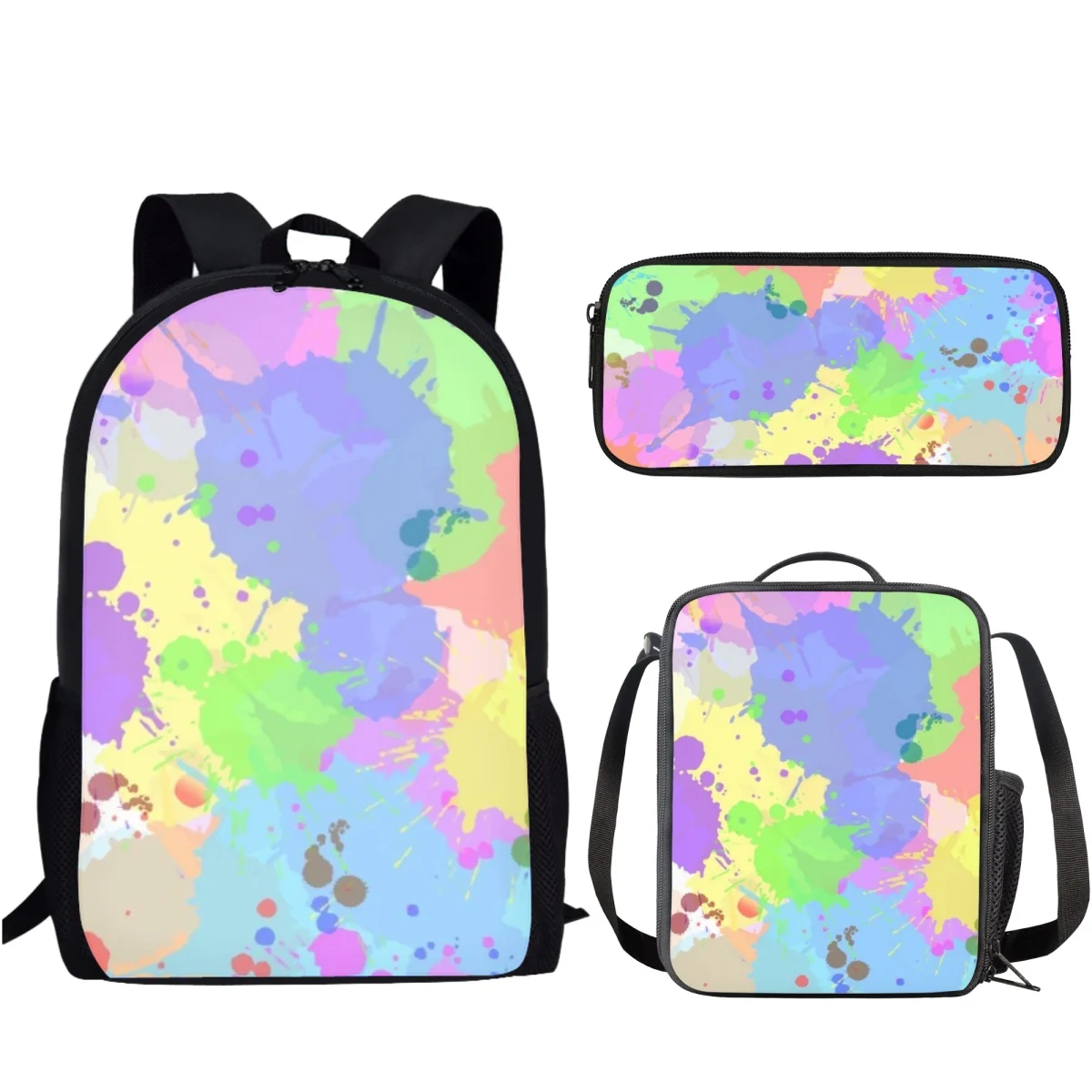 

Belidome Colorful Inkjet Design Schoolbag 3Pcs/Set for Student Book Bags Lovely Girls Boys Casual Trend Travel Backpack 2023